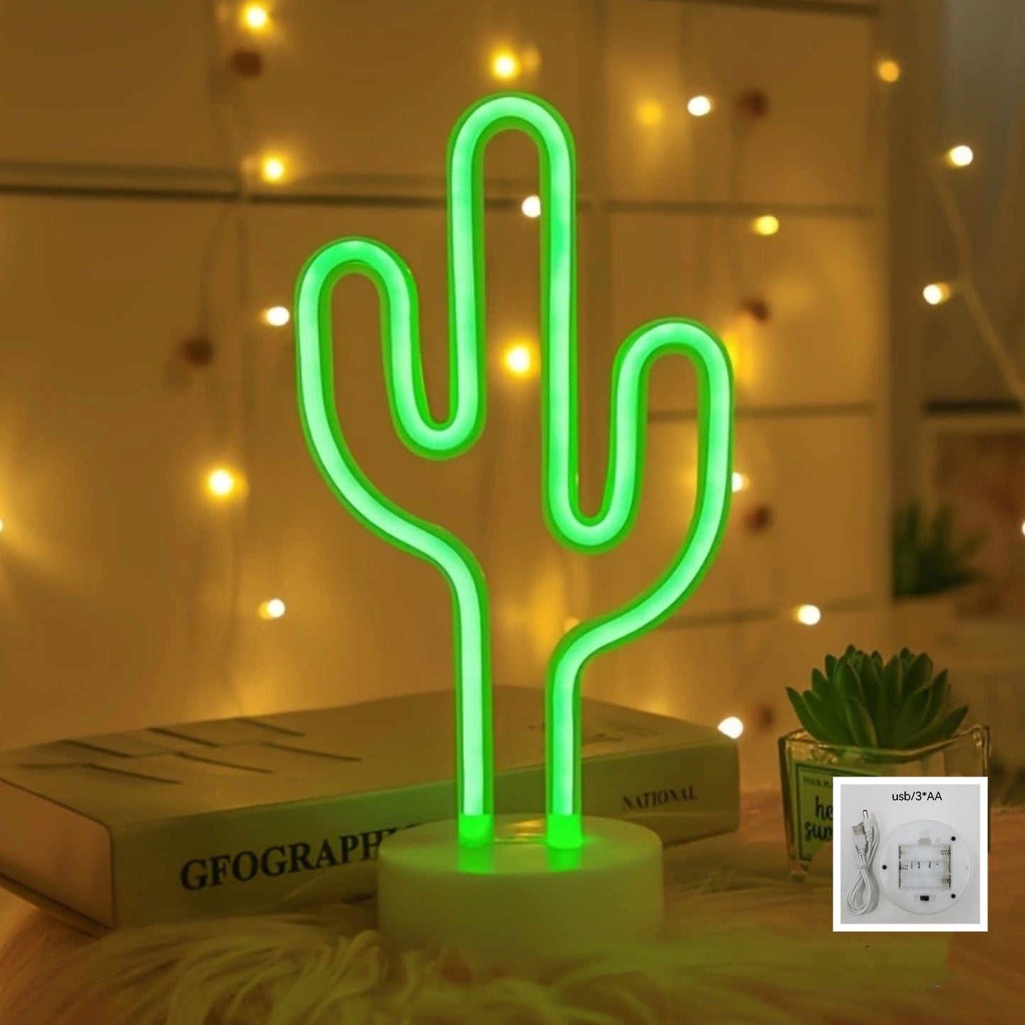 Modern Cactus Neon Light