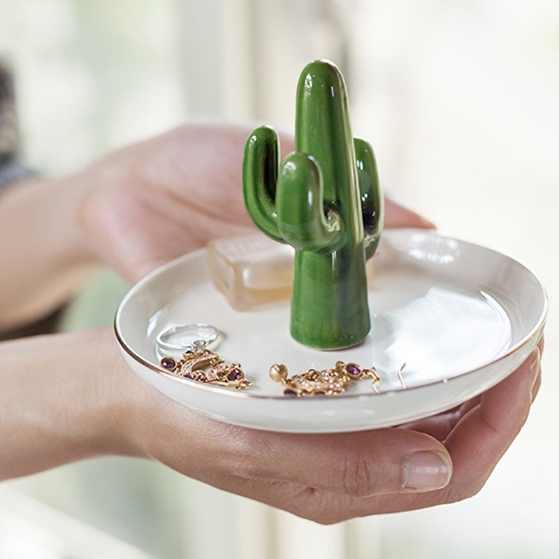 Ceramic Cactus Ring Holder (Set of 2)