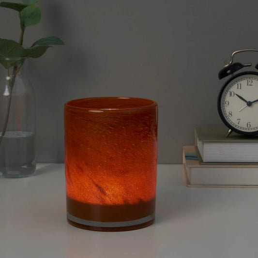 Brown Glass Candle Holder (6 ")