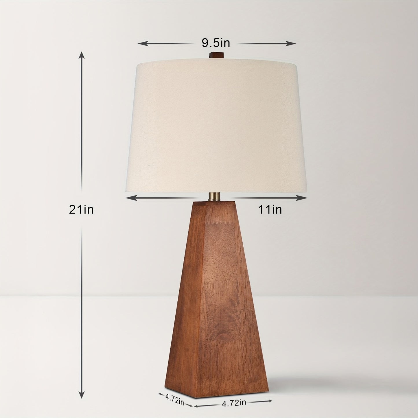 Modern Walnut Lamp With Beige Linen Shade (29'' or 21'')