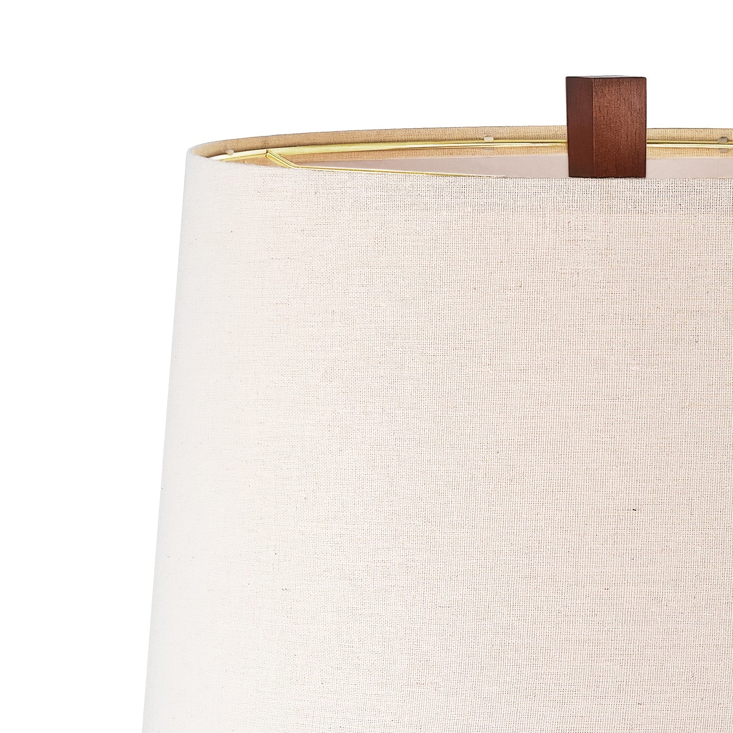 Modern Walnut Lamp With Beige Linen Shade (29'' or 21'')