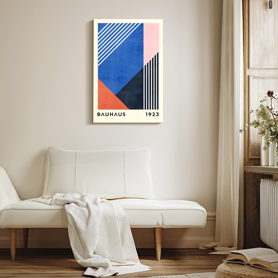 1pc Modern Bauhaus 1912 Geometric Framed Canvas Art