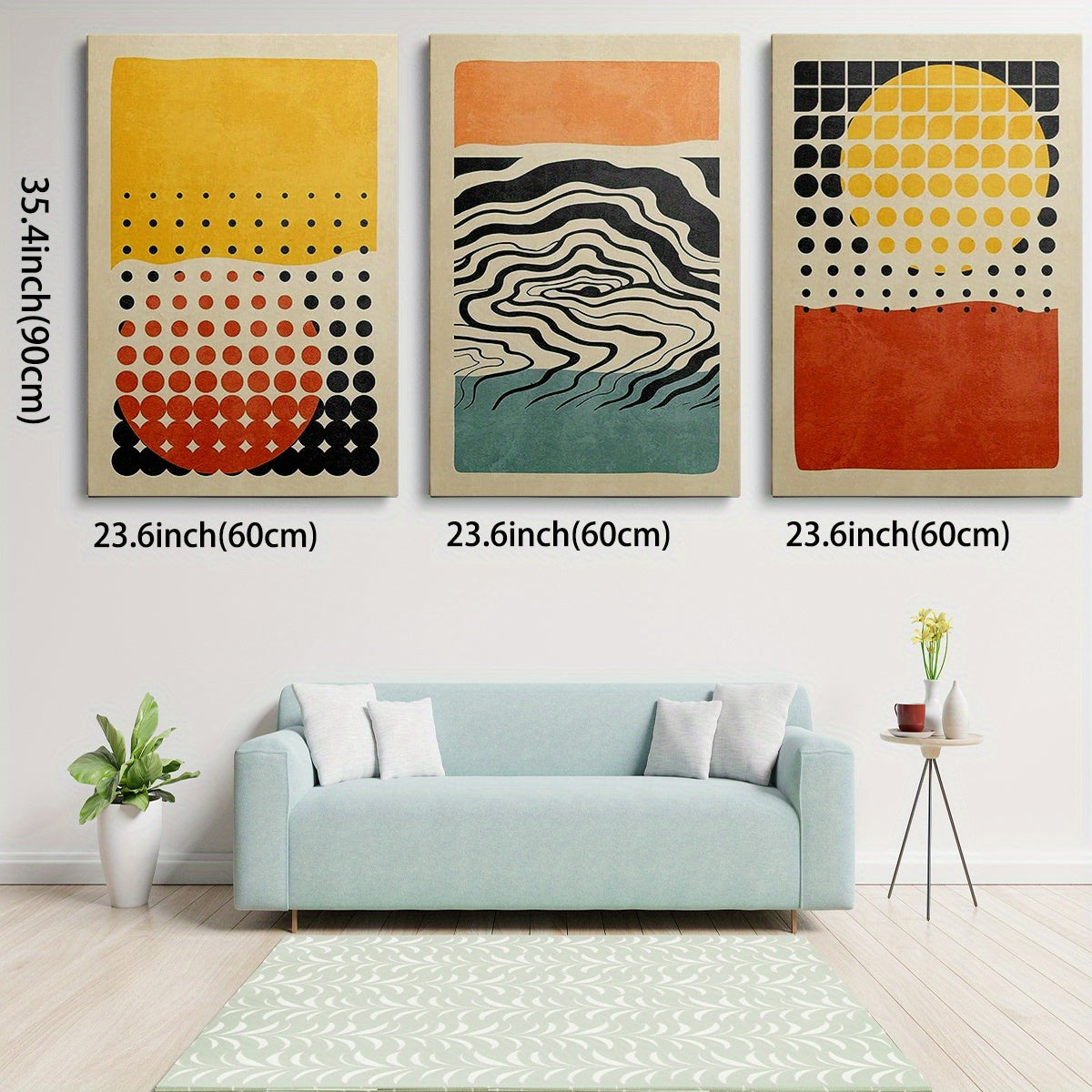 Abstract Geometric Framed Canvas (3pc Set)