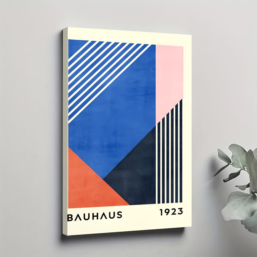 1pc Modern Bauhaus 1912 Geometric Framed Canvas Art