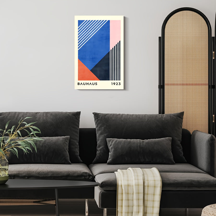 1pc Modern Bauhaus 1912 Geometric Framed Canvas Art