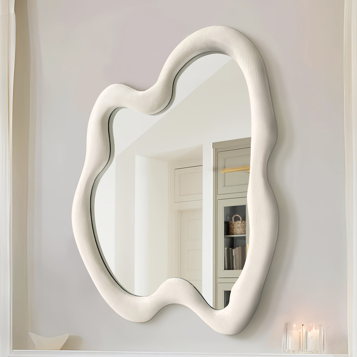 Asymmetrical Wavy Wall Mirror