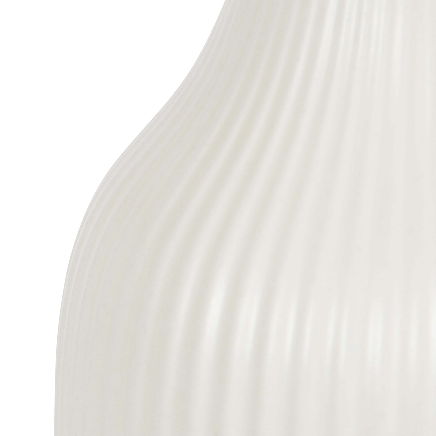 Ribbed Cream Ceramic Vase (8.5")