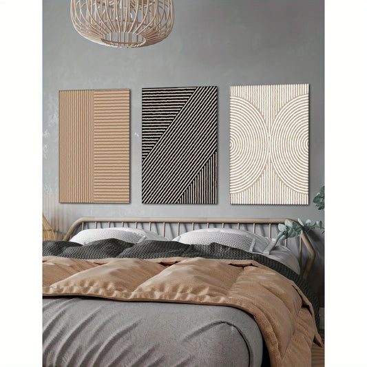 Neutral Abstract Wrapped Canvas (Set of 3)