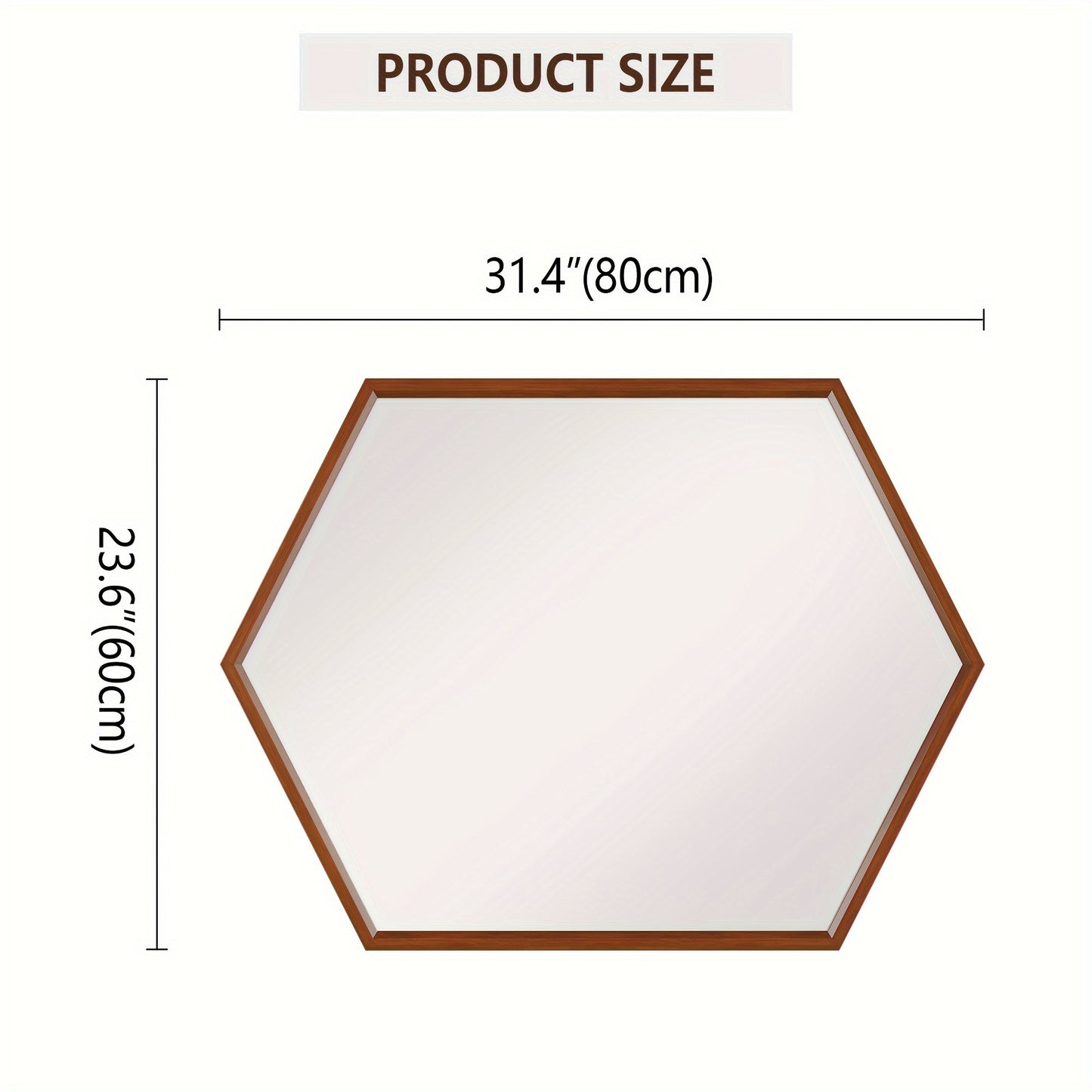 Hexagonal Solid Wood Wall Mirror