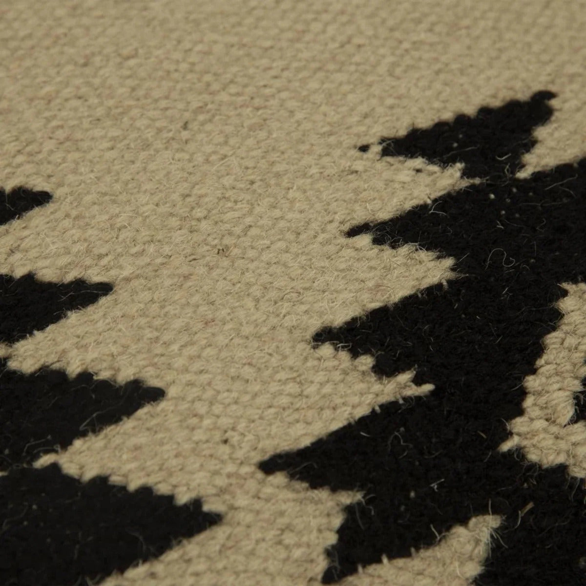 Southwestern Black Tree Pattern Woven Linen Blend Cushion (18x18")